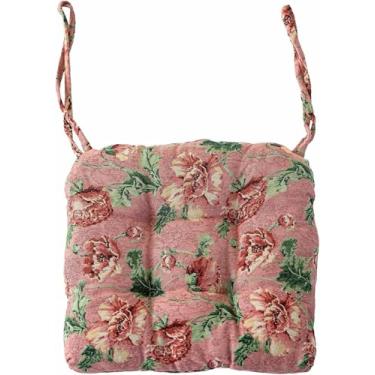 Imagem de Almofadas para cadeiras com estampa de pássaros em estilo rústico, com amarras, para cadeiras de cozinha e sala de jantar.