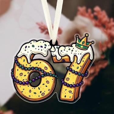 Imagem de Carnaval amarelo 6 e 7 enfeites de acrílico plano para pendurar ideias de troca de presentes de carnaval para amigos família pingentes de janela decoração pendurada