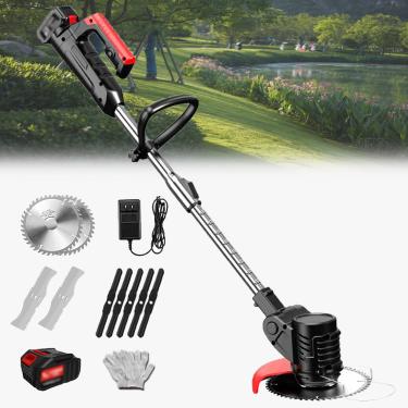 Imagem de Cortador de grama elétrico, cortador de grama doméstico pequeno, cortador de grama recarregável, ferramenta de capina multifuncional agrícola com bateria de lítio com bateria, 24V/2,0Ah
