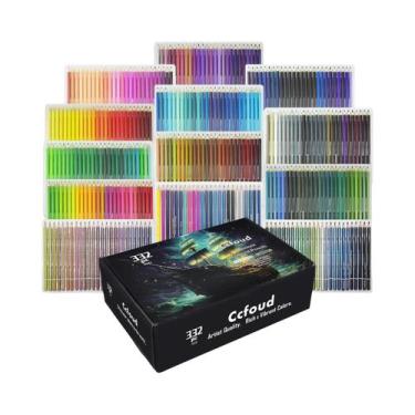 Imagem de Conjunto De 632 Lápis De Cor a Óleo, Aquarela Metálica, Neon, Tons De 
