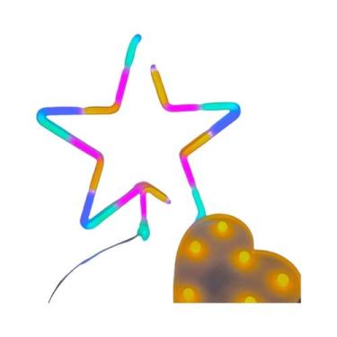 Imagem de Luminária De Parede Neon Star Alimentada Por USB Para Festas De Aniver