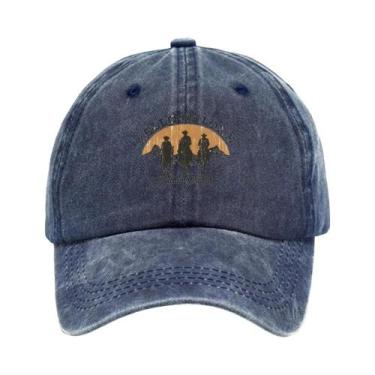 Imagem de Boné Leve Estilo Vintage Com Silhueta De Cowboy Ocidental E Padrão De 