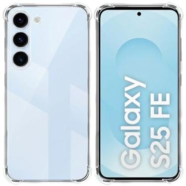 Imagem de Capa para Samsung Galaxy S25 FE Capinha Slim Premium com Proteção de Câmera, Transparente, Anti Impacto, Resistente, Anti Riscos com TPU Reforçada e Design Elegante