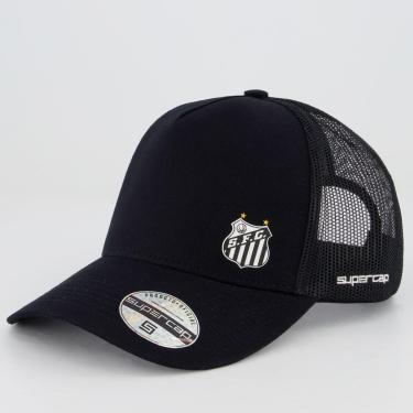 Imagem de Boné Santos Trucker Preto e Branco-Unissex