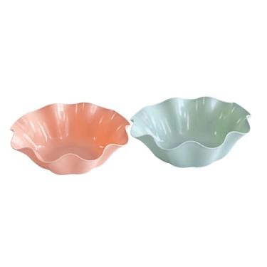 Imagem de VHDY85KA Prato de frutas, prato decorativo, máquina de lavar louça, lanche, prato de doces, prato de frutas, 2 peças, prato de frutas rosa e azul