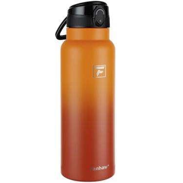 Imagem de Fanhaw Garrafa de água isolada de aço inoxidável de 1,134 g com tampa – boca larga, à prova de vazamento, livre de BPA – ideal para crianças, adultos, esportes, academia e uso ao ar livre (laranja