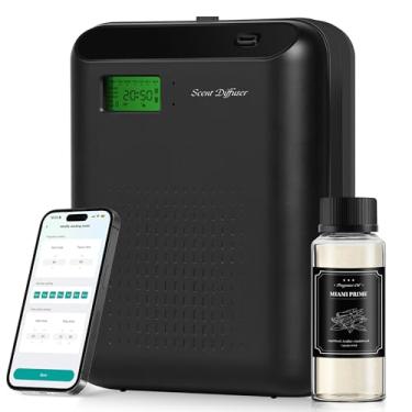 Imagem de Kit inicial de máquina de ar perfumado – Difusor sem água para uso doméstico e comercial, difusor de perfume de hotel inclui óleo essencial de 100 ml, controle WiFi/Bluetooth, cobertura de 2000 m²