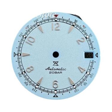 Imagem de Mostrador De Relógio Retro Azul Céu Fosco 28.5mm NH35 Com Ponteiros Lu