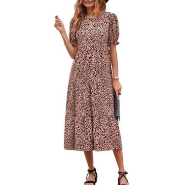 Imagem de Vestido PRETTYGARDEN 2025 Bohemio Floral Midi Leopardo XL