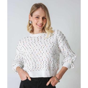 Imagem de Suéter Feminino Tricô Textura Marisa Bege-52135, Bege, M