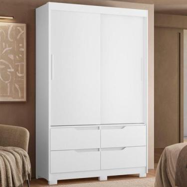 Imagem de Guarda-roupa Infantil 2 Portas de Correr e 4 Gavetas Sole Branco / Fre