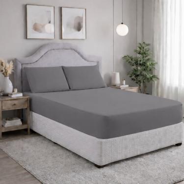 Imagem de Jogo de Lençol King Micropercal 400 Fios 3 Peças Alta Qualidade