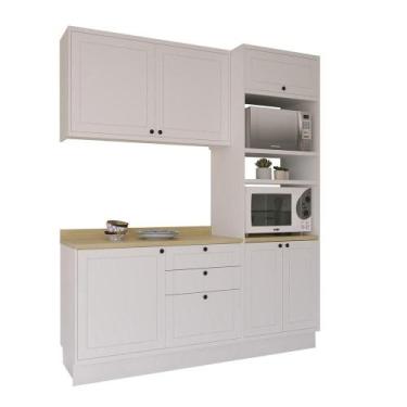 Imagem de Cozinha Modulada Pequena Herval Viana, 3 Peças, Branco Ártico e Carval