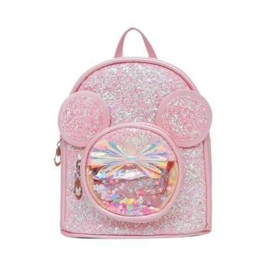 Imagem de Mochila De Menina Com Lantejoulas E Desenho De Rato, Bolsa De Moda Par