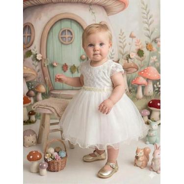 Imagem de Vestido Infantil Bebe Off para Batizado Ana Leticia - Elegância e Conf