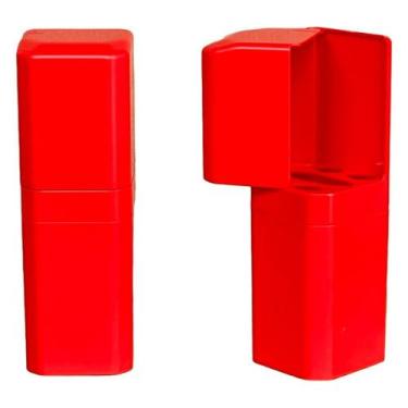 Imagem de Porta Escovas e Creme Dental com Encaixe Adesivo COR:KIT 2 PCS VERMELH