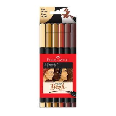 Imagem de Caneta Super Soft Brush Tons de Pele 6 Cores Faber Castell