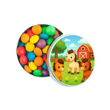 Imagem de Kit 30 Latinhas Lembrancinhas Cavalinhos Cor: Prateado - Gil Festa Kid