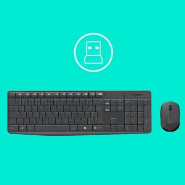 Imagem de Kit Teclado E Mouse Sem Fio Logitech Mk235