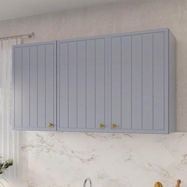 Imagem de Armário Aéreo 3 Portas 120cm Marselha Cabecasa Madeiraoriginals Azul Sereno