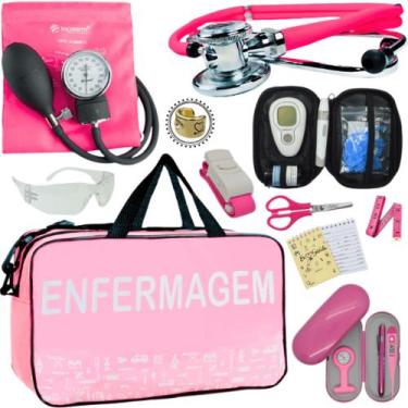 Imagem de Kit Enfermagem Cores Bolsa Top Premium + Medidor Glicose - Love Saude,