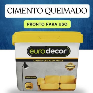 Imagem de Cimento Queimado 5kg Parede Pronto Para Reboco Gesso Concreto MDF Azul