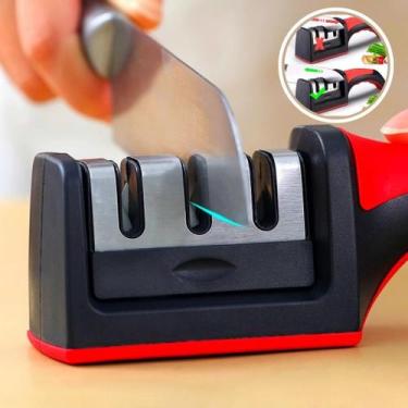 Imagem de Amolador Afiador Canivete Cortado Lamina Ferramenta Cozinha Facas Aço 