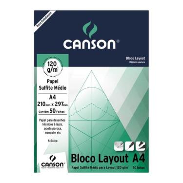 Imagem de Bloco Papel Canson Layout A4 50 Folhas 120g