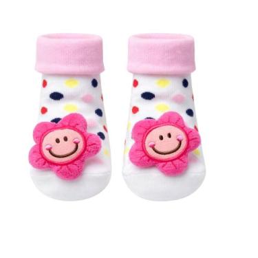 Imagem de Meia Antiderrapante para Bebê 0 a 12 Meses 3d Bichinhos - Plin Baby, F