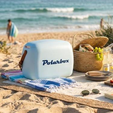 Imagem de Caixa Cooler Termico Retro Polarbox Camping Praia Marmita Alca materia