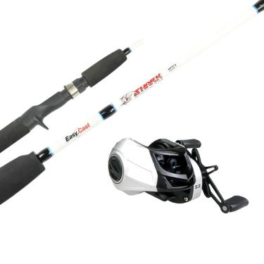 Imagem de Kit Carretilha Voxxi CC3 Drag 4kg + Vara Lumis Easy Cast Shark 1,60m 12-25 Lbs