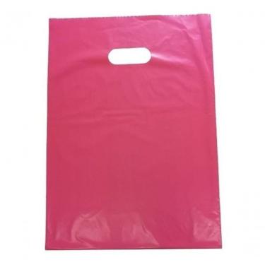 Imagem de Sacola Plástica Sacolas Plasticas 30x40 Alça Boca de Palhaço Pacote com 50 Unidades Azul Branco Prata Preto Rosa
