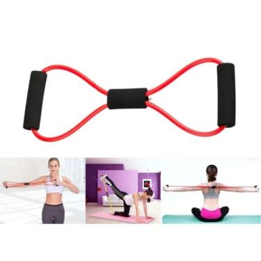 Imagem de Elástico Extensor para Exercícios Funcionais Formato 8 Fortalecimento de Peito e Braços Látex OEM