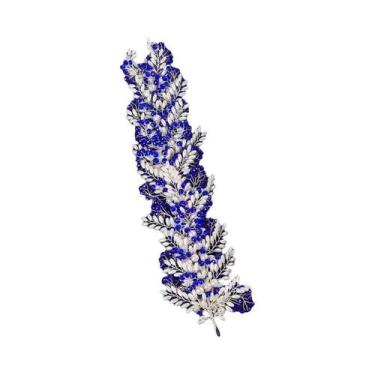 Imagem de Tiara De Cristal Com Pérolas E Strass Azul Para Mulheres, Acessório De