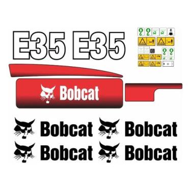 Imagem de Kit Adesivos Compatível Mini Escavadeira Bobcat E35 - SPTS