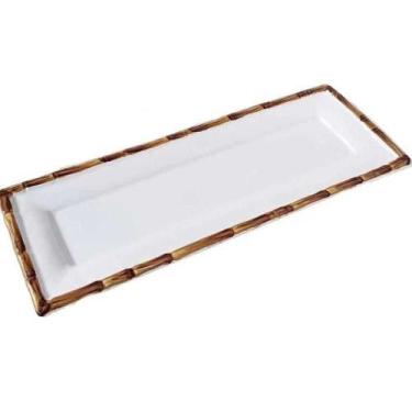 Imagem de Travessa Branca Bambu 35 X 13,5 Cm Scalla - CERÂMICA SCALLA