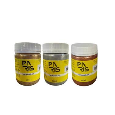 Imagem de Kit Metálico Completo Tinta Acrílica Artística Paris Premium 250ml