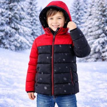 Imagem de Jaqueta Forrada Casaco Juvenil Menino Puffer Bobojaco Nylon Infantil E