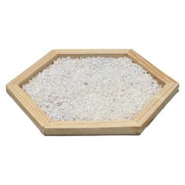Imagem de Base Bandeja Jardim Zen Hexagonal De Madeira Pinus Cru 19x17 - M3 Deco