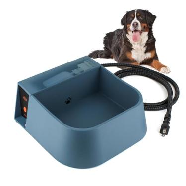 Imagem de PETLESO Tigela De Água Aquecida, Bebedouro Automático Para Cães, Tigela Aquecida Para Cães Com Enchimento Automático, Bebedouro Com Aquecedor Para Cães, Gatos, Galinhas, Animais Selvagens, 2L
