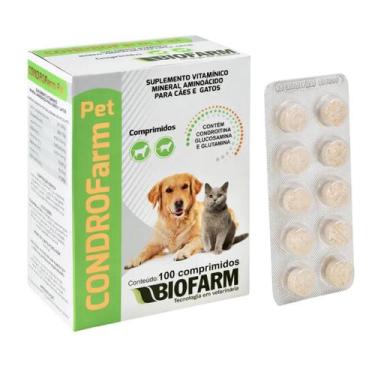 Imagem de Suplemento Vitaminico P/ Cães-Gatos Condrofarm Pet 100 Comp - Biofarm