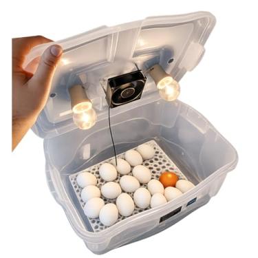 Imagem de Chocadeira Pet Compacta Com 2 Lâmpadas Cooler Para 30 Ovos De Galinha Ou 90 De Codorna