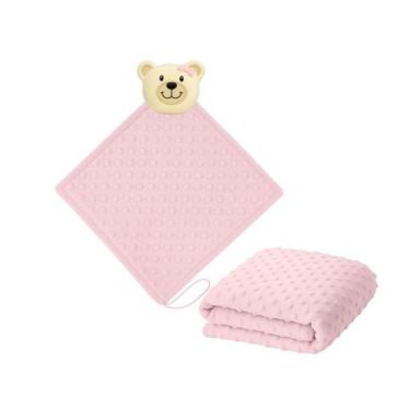 Imagem de Manta Cobertor Alto Relevo + Naninha com Pelucia para Bebê - Xukinha S
