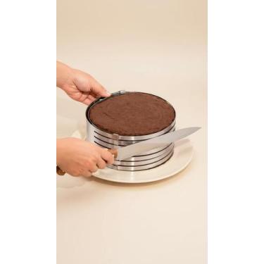 Imagem de Molde Ajustável Bolo Inox Fatiador Camadas - Congratulations Store