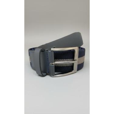 Imagem de Cinto Masculino Couro e Elástico Índigo/Cinza 120 - Congratulations St
