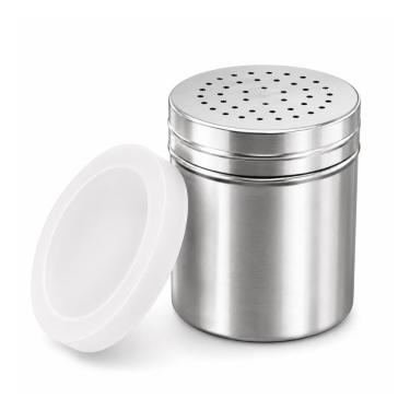 Imagem de Saleiro GP737 para Armazenar Sal Ou Pimenta Aço Inox com Tampa de Plástico Design Moderno e Elegante Cozinha Inox GP
