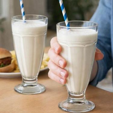 Imagem de Conjunto 2 Taças De Vidro Drinks Sobremesa Milk Shake Bebida Copo Sorv
