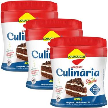 Imagem de Kit 3 Unid. Adoçante Culinária Lowçucar com Stevia 400g