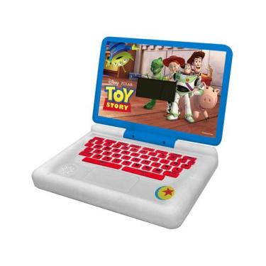 Imagem de Laptop Infantil Toy Story com Tela - Emite Som Candide, Branco e Azul
