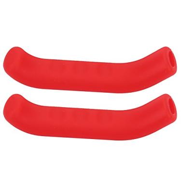 Imagem de Braçadeiras de freio de bicicleta para dia dos namorados, 2 peças de capa de alavanca de freio de bicicleta antiderrapante protetor impermeável acessórios de ciclismo (vermelho)